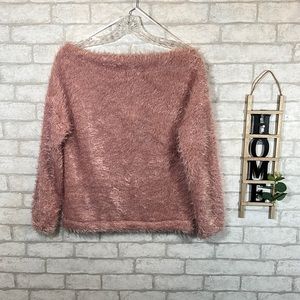 Gibson look pink eyelash sweater size X-Small